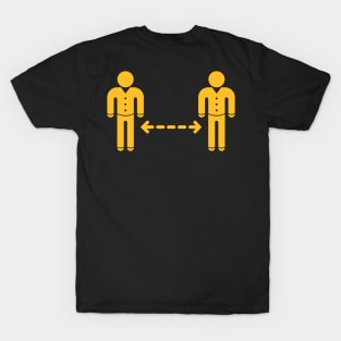 Keep Distance! (Corona Virus / Pictogram / Icon / Gold) T-Shirt